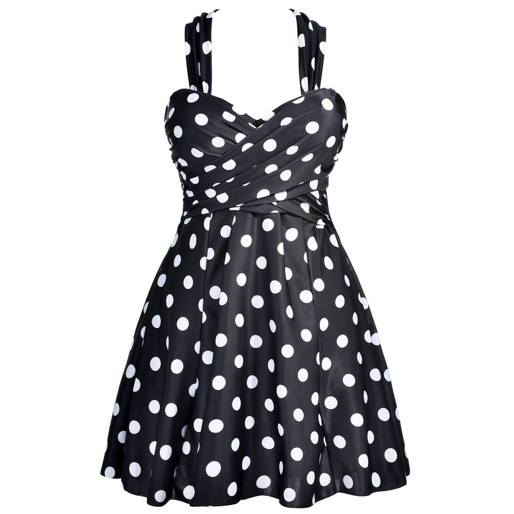 COCOPEAR Women's  Crossover One Piece Swimdress Floral Skirted Swimsuit Plus 4XL